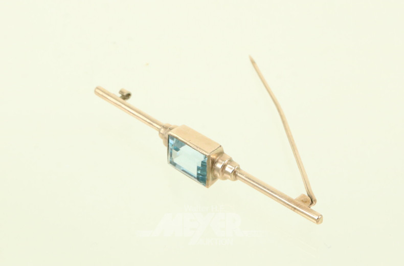 Stabbrosche mit blauem Farbstein