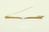 Stabbrosche mit 1 Perle u. 2 kl. Brillanten