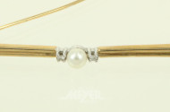 Stabbrosche mit 1 Perle u. 2 kl. Brillanten