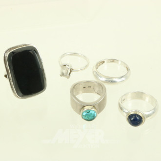 5 Ringe in 925er Silber