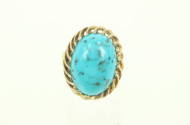 Ring mit blauem  Farbstein-Cabochon