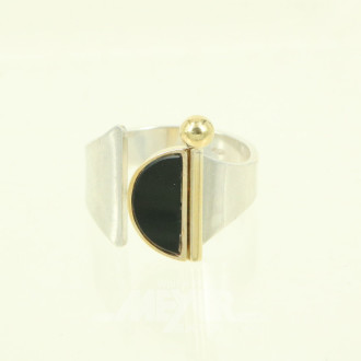 Ring, Silber mit Onyx besetzt