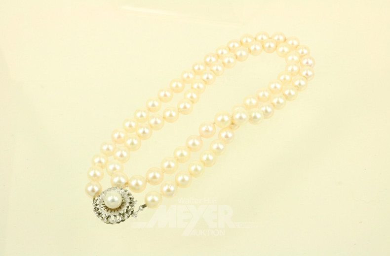 Perlenkette mit Schließe in 750 WG