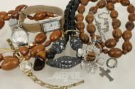 Konvolut Modeschmuck und Armbanduhren