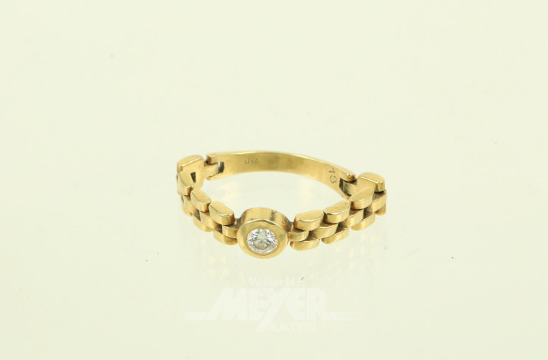 Ring, besetzt mit 1 Solitär von ca. 0,10 ct.