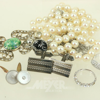 Konvolut Modeschmuck, u.a. Silber: