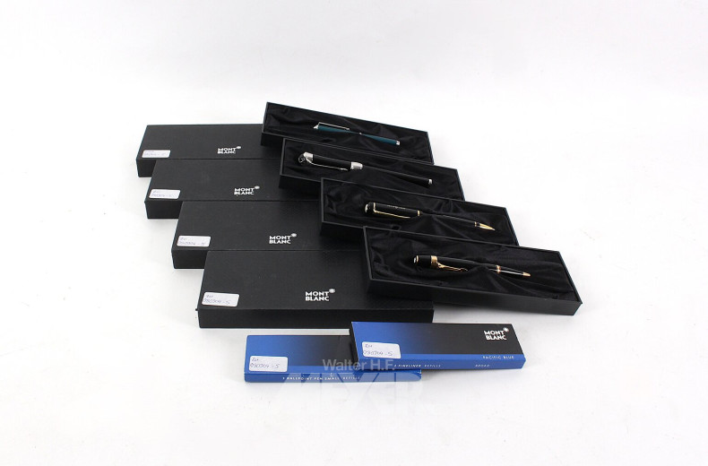4 Schreibgeräte, u.a. Mont Blanc Kugelschreiber