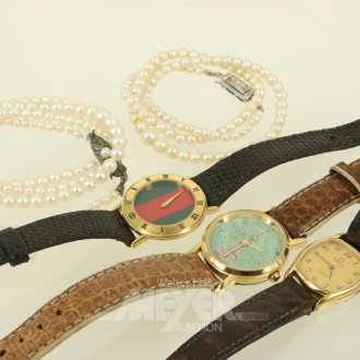 3 versch. Damenarmbanduhren