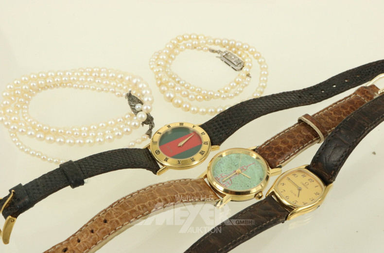 3 versch. Damenarmbanduhren