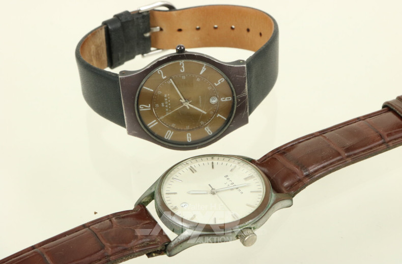 2 Armbanduhren mit Box und Etui