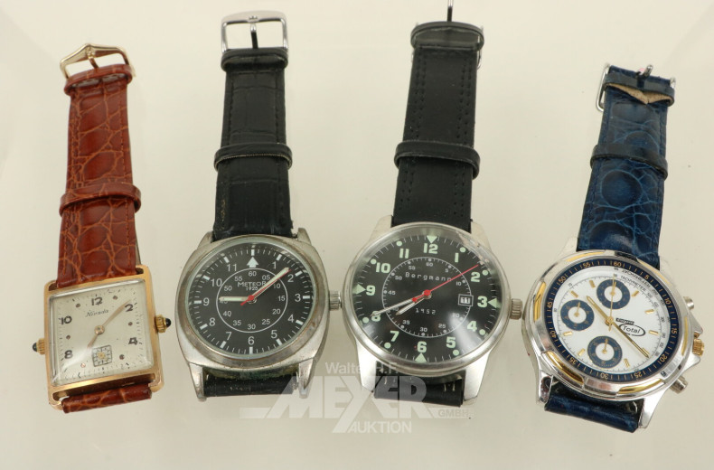 12 Armbanduhren sowie 2 Stoppuhren