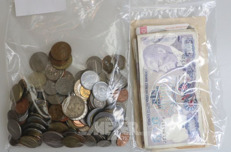 Posten div. Münzen und Banknoten