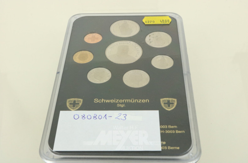 Schweiz Kursmünzensatz von 1983 in Stempelglanz