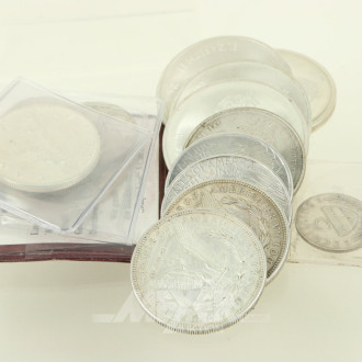 kl. Konvolut Silbermünzen USA u. Kanada