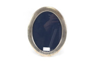 ovaler Wechselrahmen, englisch, Sterling-Silber, mit blauem Samtfutter