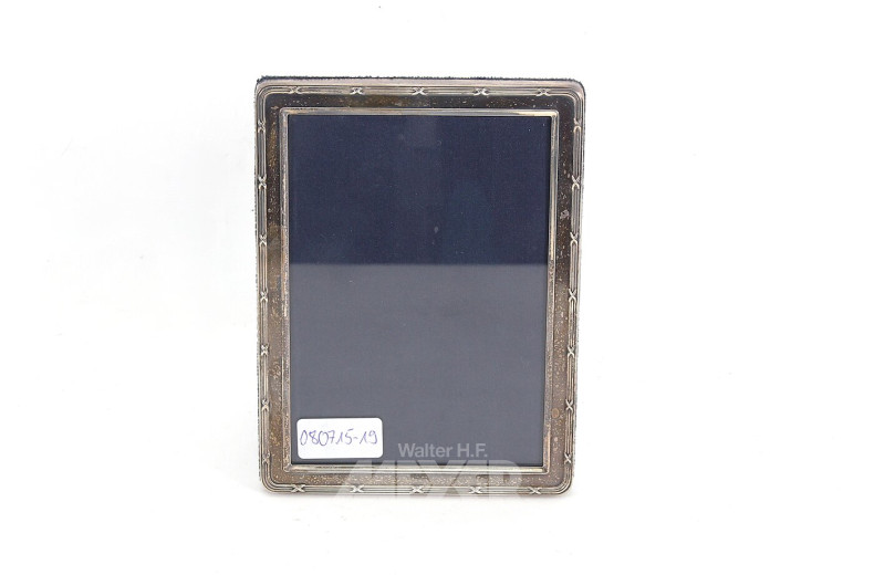 Wechselrahmen, englisch, Sterling-Silber, mit blauem Samtfutter