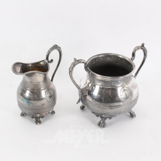 Zuckertopf und 1 Rahmkännchen