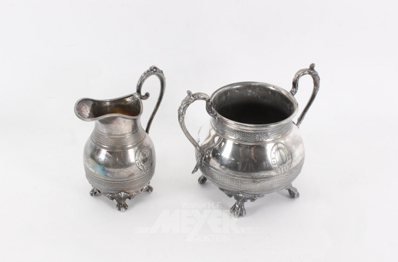 Zuckertopf und 1 Rahmkännchen