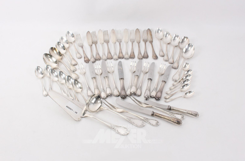 umfangreiches Besteck für 6 Personen, Dekor "Marly"