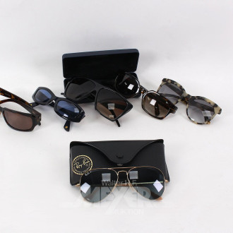 6 versch. Sonnenbrillen, u.a. Vintage Chanel, Ray-Ban, Jil Sander u. Bed Head
