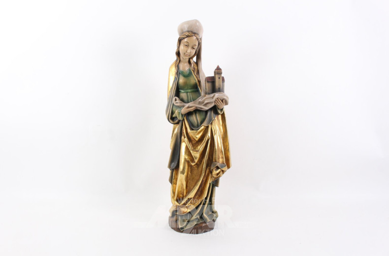 Holzskulptur "Maria trägt die Kirche"