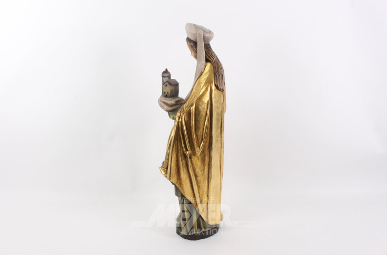 Holzskulptur "Maria trägt die Kirche"