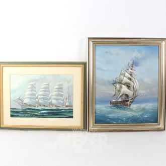 2 Gemälde "Großsegler"