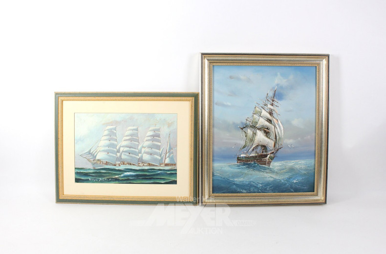 2 Gemälde "Großsegler"