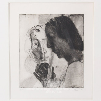 Radierung "Damenportrait"