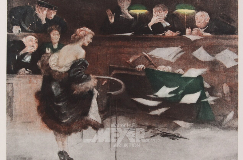 Graphik "Gerichtsszene"