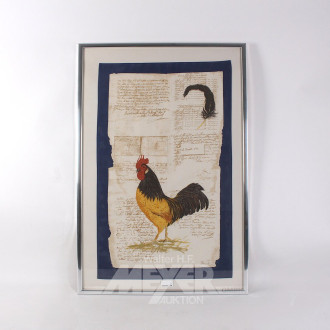 Stoffbild "Hahn"