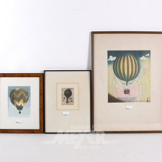 3 Lithographien "Ballone"