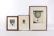 3 Lithographien "Ballone"