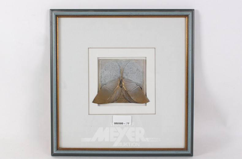 Collage "stilisierter Schmetterling" Komposition in Gold