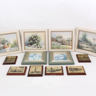 Posten kleine Bilder, "Garten - Stillleben - Strassenmusiker - Landschaften"