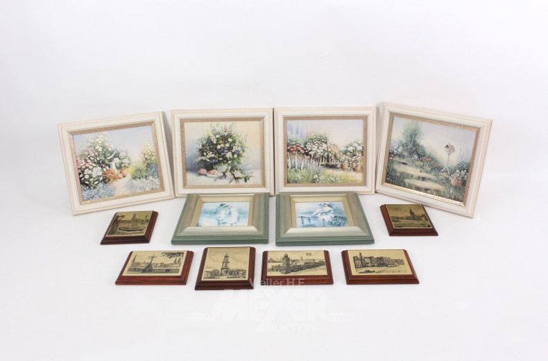 Posten kleine Bilder, "Garten - Stillleben - Strassenmusiker - Landschaften"