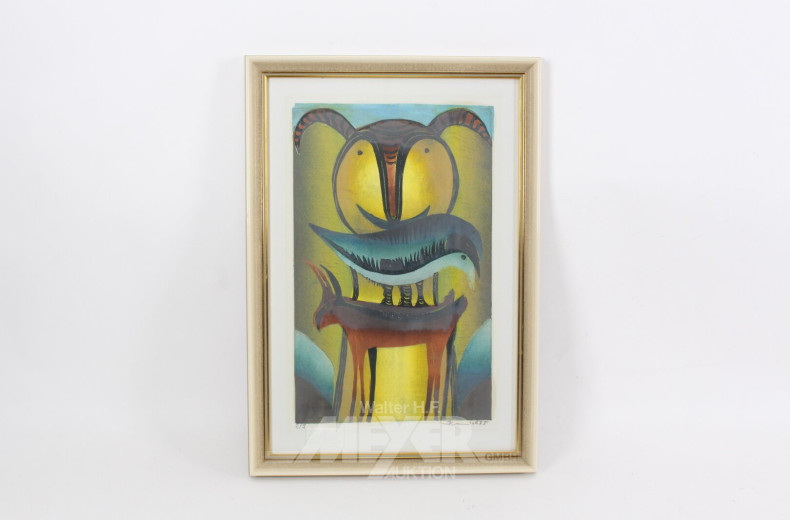 Farblithographie "Fabelwesen"