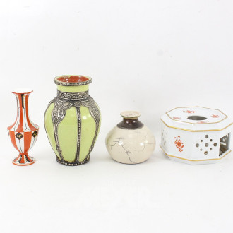 1 kl. Posten Porzellan und Keramik: Vasen und Stövchen