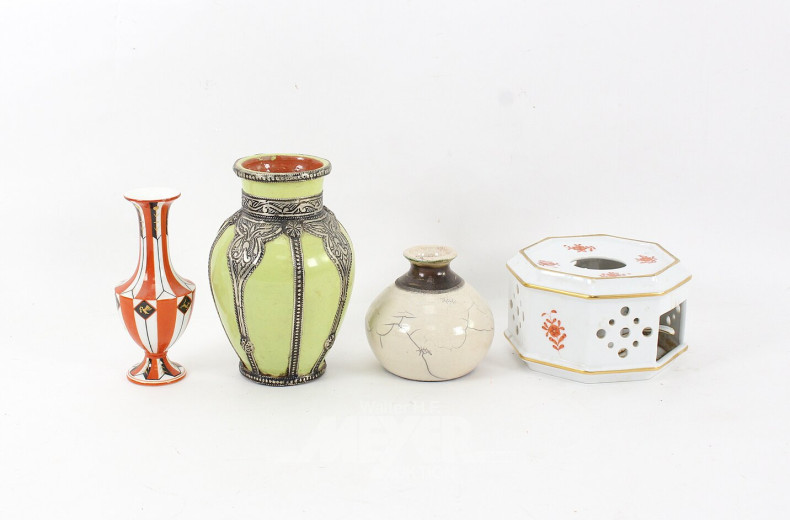 1 kl. Posten Porzellan und Keramik: Vasen und Stövchen