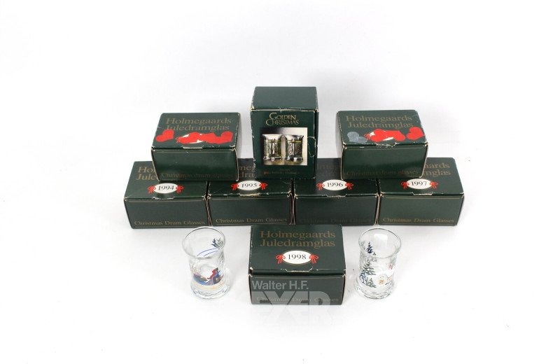 8 Packungen Schnapsgläser, "Holmegaards Juledramglas"