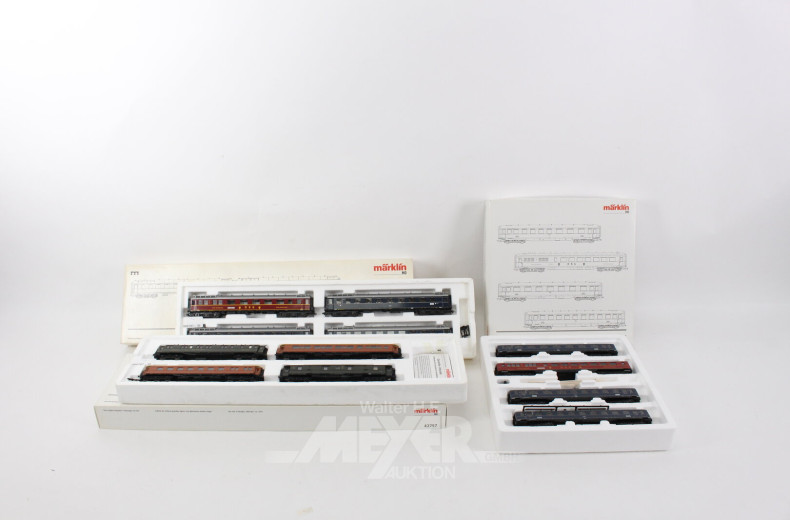 3 versch. Waggon-Sets