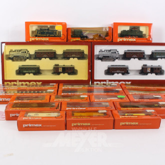 Konvolut: 1 Lok, 2 zug-Sets, 18 Güterwaggons