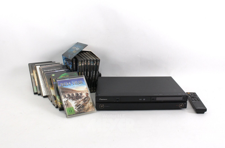 DVD Player PIONEER sowie 1 Posten DVD´s, ca. 60 Stück