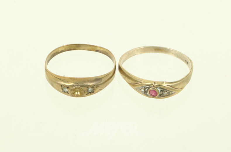 2 Ringe, davon 1x mit Leerfassung