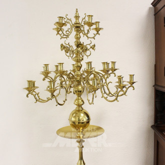 gr. Standleuchter, 25-flammig, messingfarben