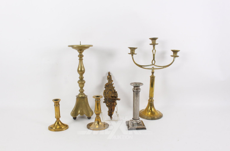 6 versch. Kerzenleuchter