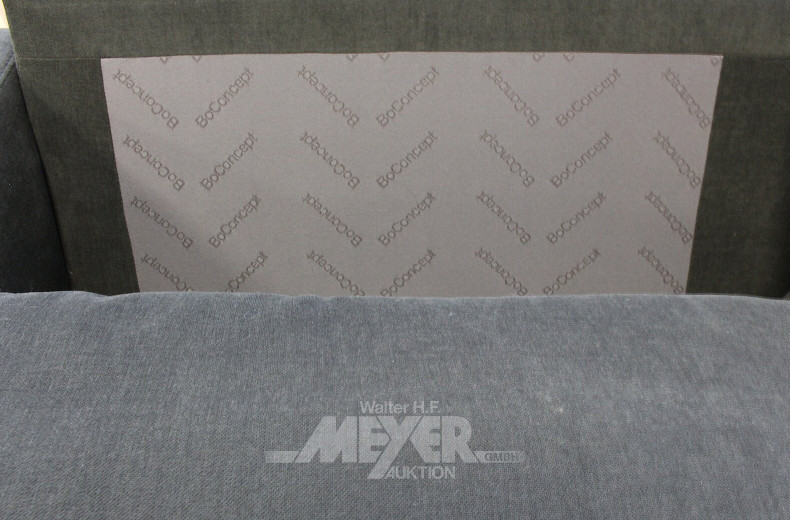 Ecksofa mit Loungemodul, dunkelgrüner Stoffbezug