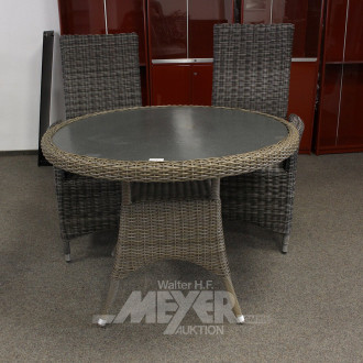 Gartentischgruppe in Kunststoffgeflecht