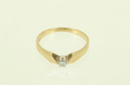 Damenring, besetzt mit 1 Solitär von ca. 0,05 ct.