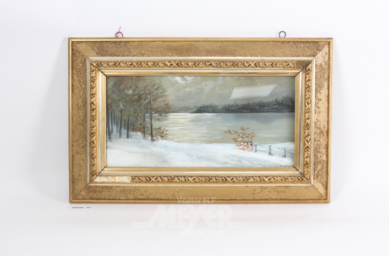 Gemälde/Mischtechnik 'Winterliche Seenlandschaft'